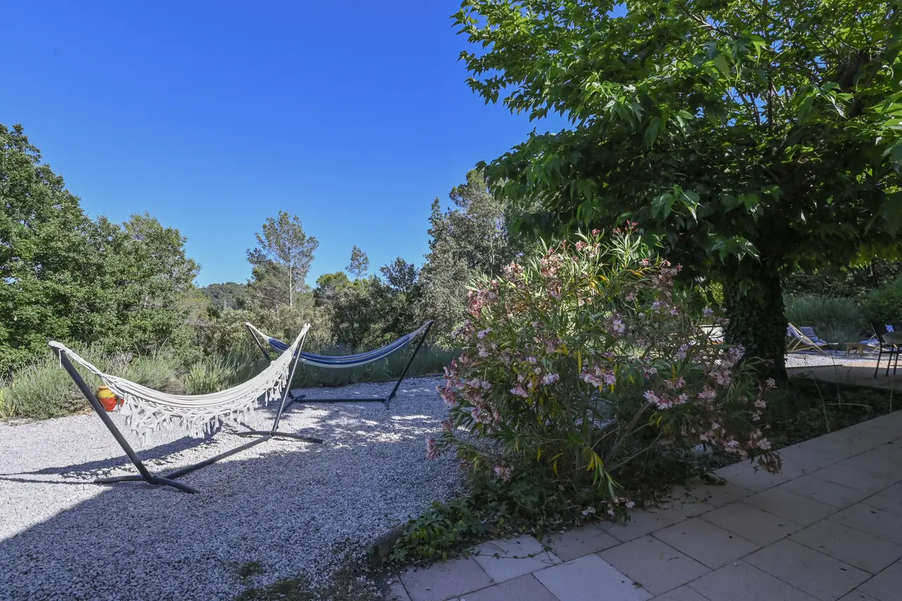 Hamac à l'écart sous les arbres