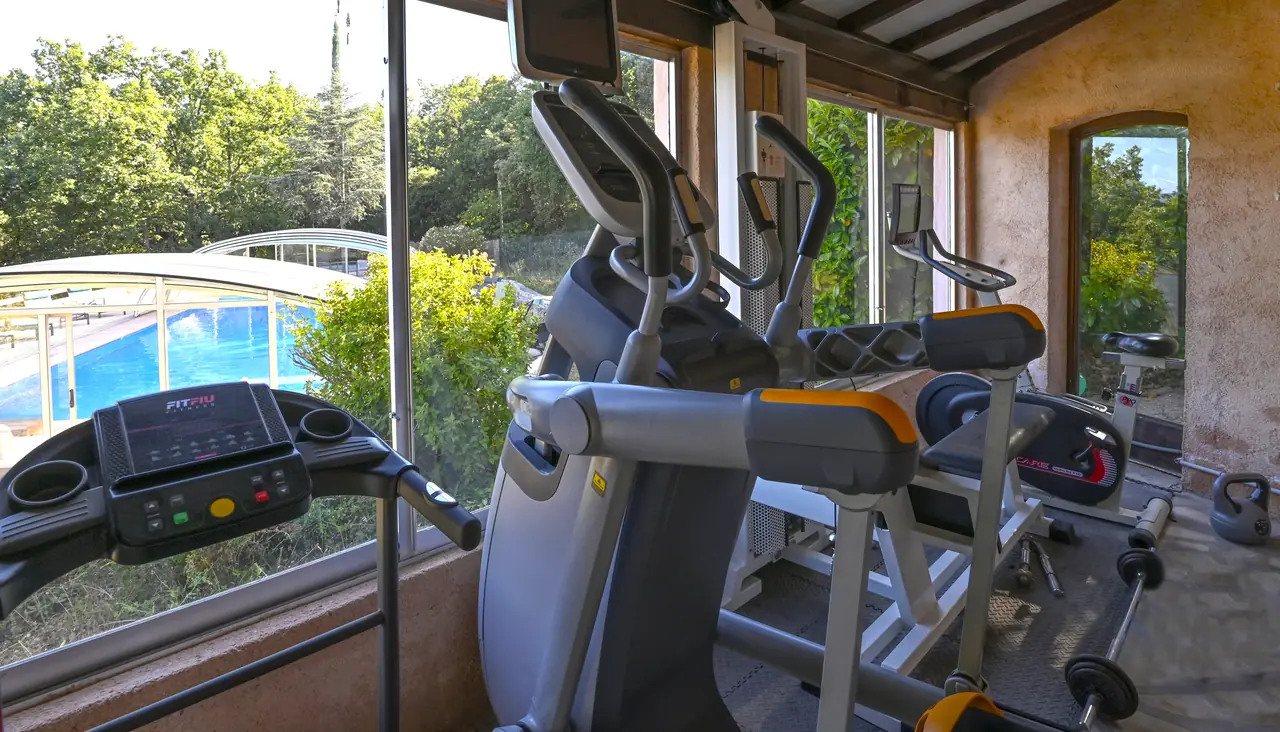 The estate’s gym and its equipment